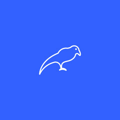 Bird Line Art. Simple Minimalist Logo Design Inspiration. Vector Illustration.