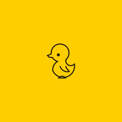 Duck Line Art. Simple Minimalist Logo Design Inspiration. Vector Illustration.
