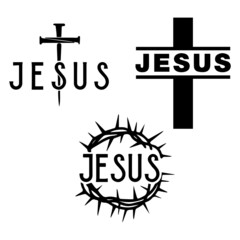jesus logo lettering calligraphy,inspirational quotes,illustration typography,vector design
