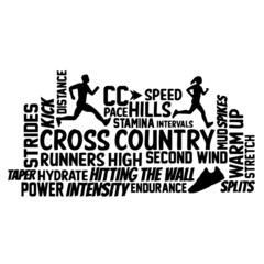 cross country runners logo lettering calligraphy,inspirational quotes,illustration typography,vector design