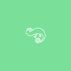 Chameleon Line Art. Simple Minimalist Logo Design Inspiration. Vector Illustration.