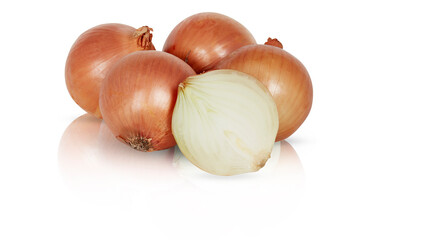 fresh onion isolated on white background with clipping path