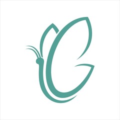 BUTTERFLY initials C LOGO VECTOR TEMPLATE