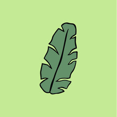 Tropical Leaf Symbol. Social Media Post. Floral Vector Illustration.
