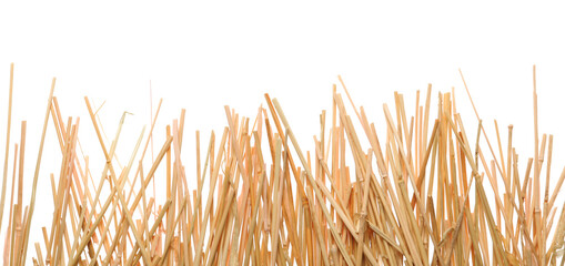 Dried hay on white background, top view © New Africa