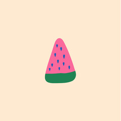 Watermelon Symbol. Social Media Post. Fruit Vector Illustration.