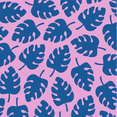 Tropical Leaf Pattern Background. Social Media Post. Botanical Vector Illustration.