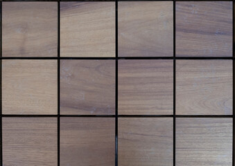 top view square block wood floor background