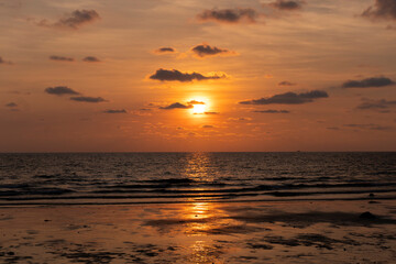 Beautiful sunset at tropical beach