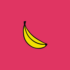 Banana Symbol. Social Media Post. Fruit Vector Illustration.