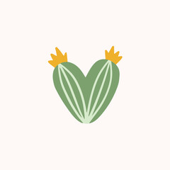 Cactus Symbol. Exotic Plant For Social Media Post. Vector Illustration.