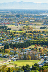 Fototapeta na wymiar ニュージーランド　クライストチャーチのカシミアヒルの展望台から眺める市街地の街並み