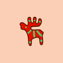 Christmas Santa Reindeer Symbol. Social Media Post. Christmas Decoration Vector Illustration.