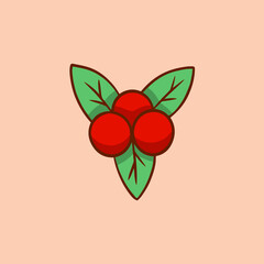 Christmas Mistletoe Ornament Symbol. Social Media Post. Christmas Decorative Vector Illustration.
