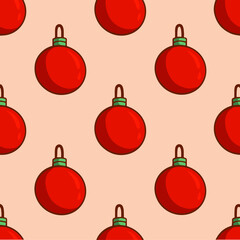 Christmas Bauble Ball Ornament Pattern Background. Social Media Post. Christmas Decoration Vector Illustration.