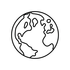 Earth icon. Vector illustration. Earth globe linear sign. Drawn globe icon isolated