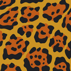 Fototapeta na wymiar Leopard Pattern Background. Abstract Wild Animal Skin Print Design. Flat Vector Illustration.
