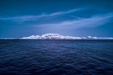 blue sky and sea in infra-red