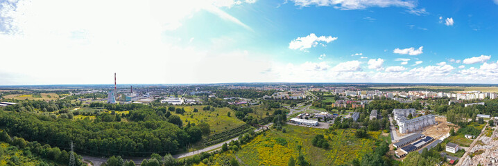 Panoramiczny widok z lotu ptaka, północno-wschodnie rogatki miasta Gorzów Wielkopolski