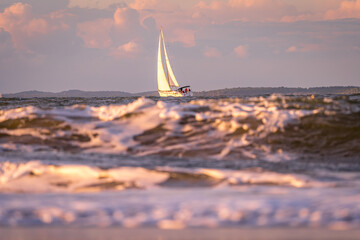 sailboat at sunset