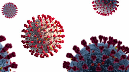 Coronavirus Covid-19 Banner isolated - shallow depth of field - 3d Illustration