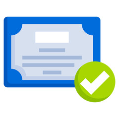 CERTIFICATE flat icon