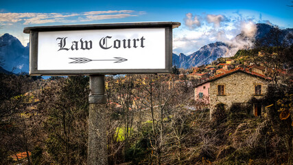 Fototapeta premium Street Sign to Law Court