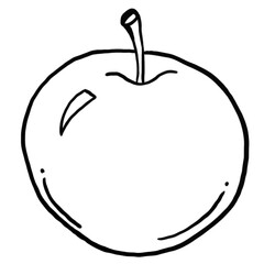 Fruit sketch ink illustration. Set of hand drawn ink sketch apple. Organic eco food. Fresh whole vegetable.