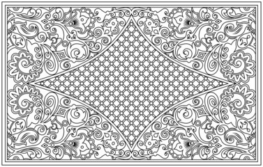 Vector abstract line art nature ethnic ornamental background.