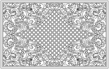 Vector abstract line art nature ethnic ornamental background.