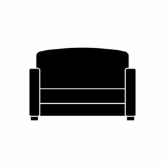Stylish comfortable sofa icon isolated on white background. Couch interior of a living room or office. Soft furniture for rest and relaxation home. Vector illustration