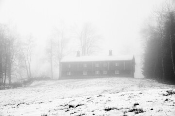 old house in the fog