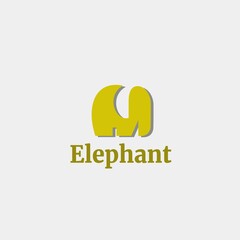Simple logo template with yellow elephant