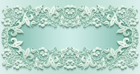 Abstract vector ornamental nature vintage frame.
