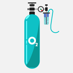 Vector illustration of flat design template green oxygen icon with a fairly detailed design. 4000 x 4000 pixels perfect.