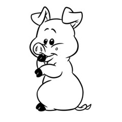 Little  pig character animal illustration cartoon coloring
