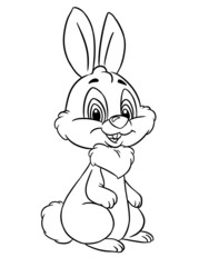 Kind funny rabbit character illustration cartoon coloring