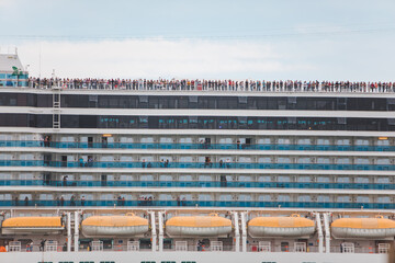 view of people at cruise liner