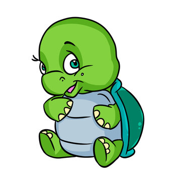 Little turtle kid character illustration cartoon 