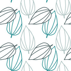 Linear vector pattern with leaves