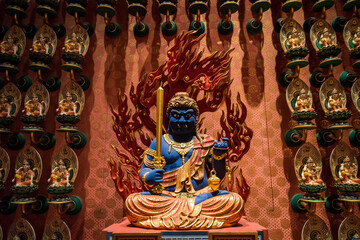 Singapore,02,15,2019. Sculpture in the buddha tooth relic temple