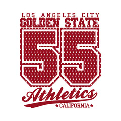 Los angeles City Golden State 55 Athletics California Red