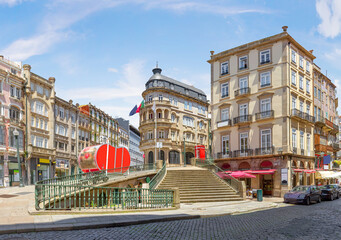 Beautiful staircase near the Sao Bento railway station. Porto. Portugal