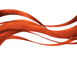 赤い帯状のウェーブ中央背景素材イラスト手描き水彩風