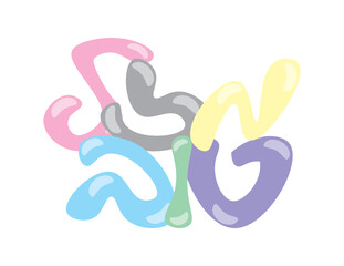 Obraz premium Colorful Hebrew Mazal tov greeting, Hebrew handwritten cartoon font, translation: congratulations