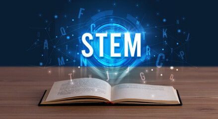 Technology abbreviation coming out from an open book