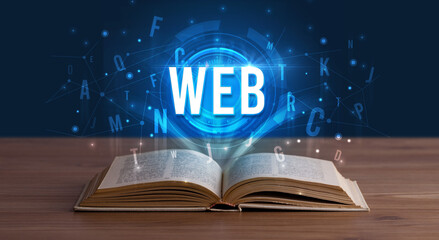 Technology abbreviation coming out from an open book