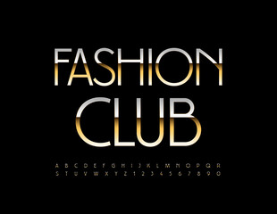 Vector Luxury Emblem Fashion Club. Slim Elegant Font. Elite Alphabet Letters and Numbers set