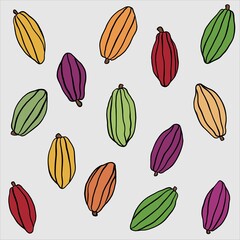 doodle freehand sketch drawing of cacao fruit.
