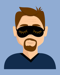Adult man in a sleep mask. Personal care, facial care, cosmetic procedure, at a beauty doctor